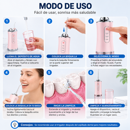 IRRIGADOR BUCAL GRANDE – Limpieza profunda para cuidar dientes y encías todos los días