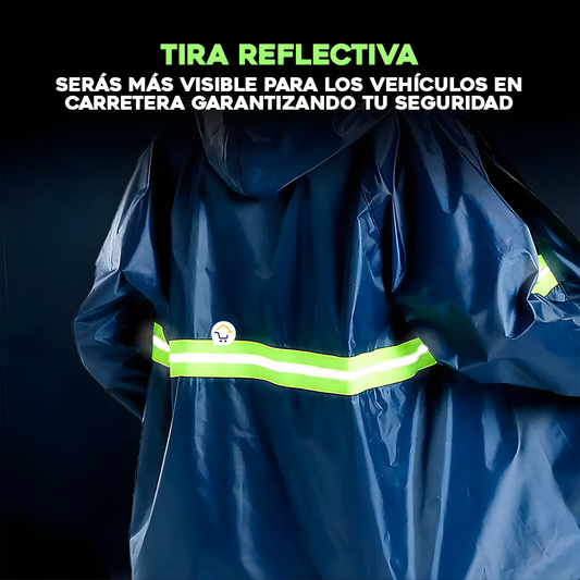 TRAJE IMPERMEABLE – Llega seco, visible y con estilo — protección total para la lluvia en moto o en la calle