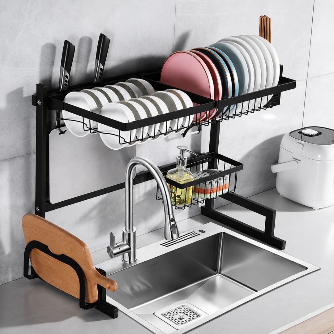 ORGANIZADOR DE PLATOS — Dos niveles, espacio para todo y una cocina que parece otra después de lavar