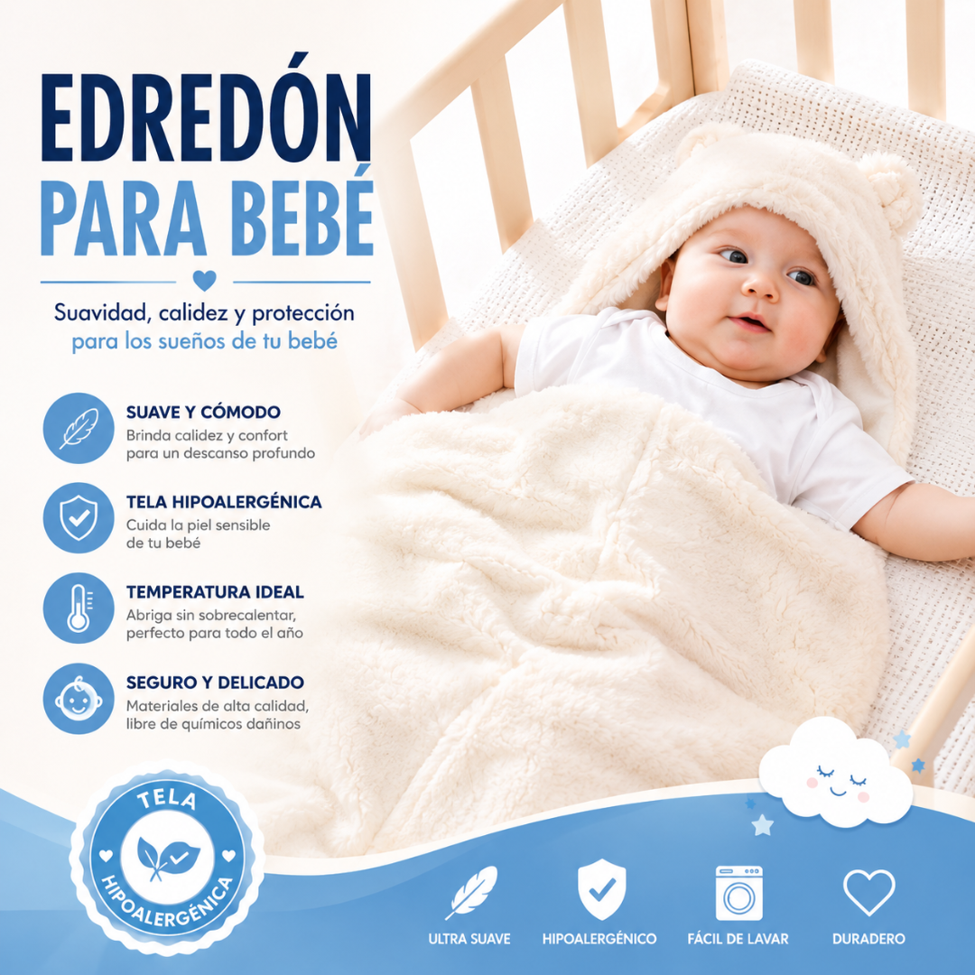 EDREDÓN PARA BEBÉ - Protección, ternura y abrigo: todo lo que tu pequeño necesita desde el primer día.