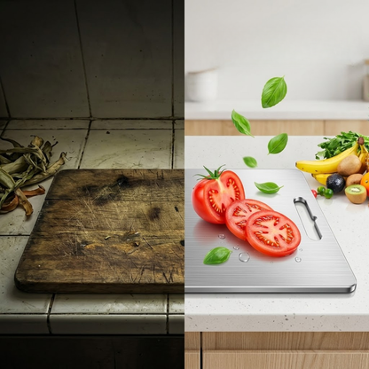 TABLA DE PICAR DE ACERO INOXIDABLE – Higiene superior, cero microplásticos y durabilidad profesional en tu cocina
