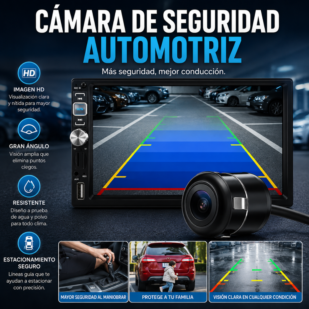 CÁMARA DE SEGURIDAD AUTOMOTRIZ – Reversa segura y sin golpes