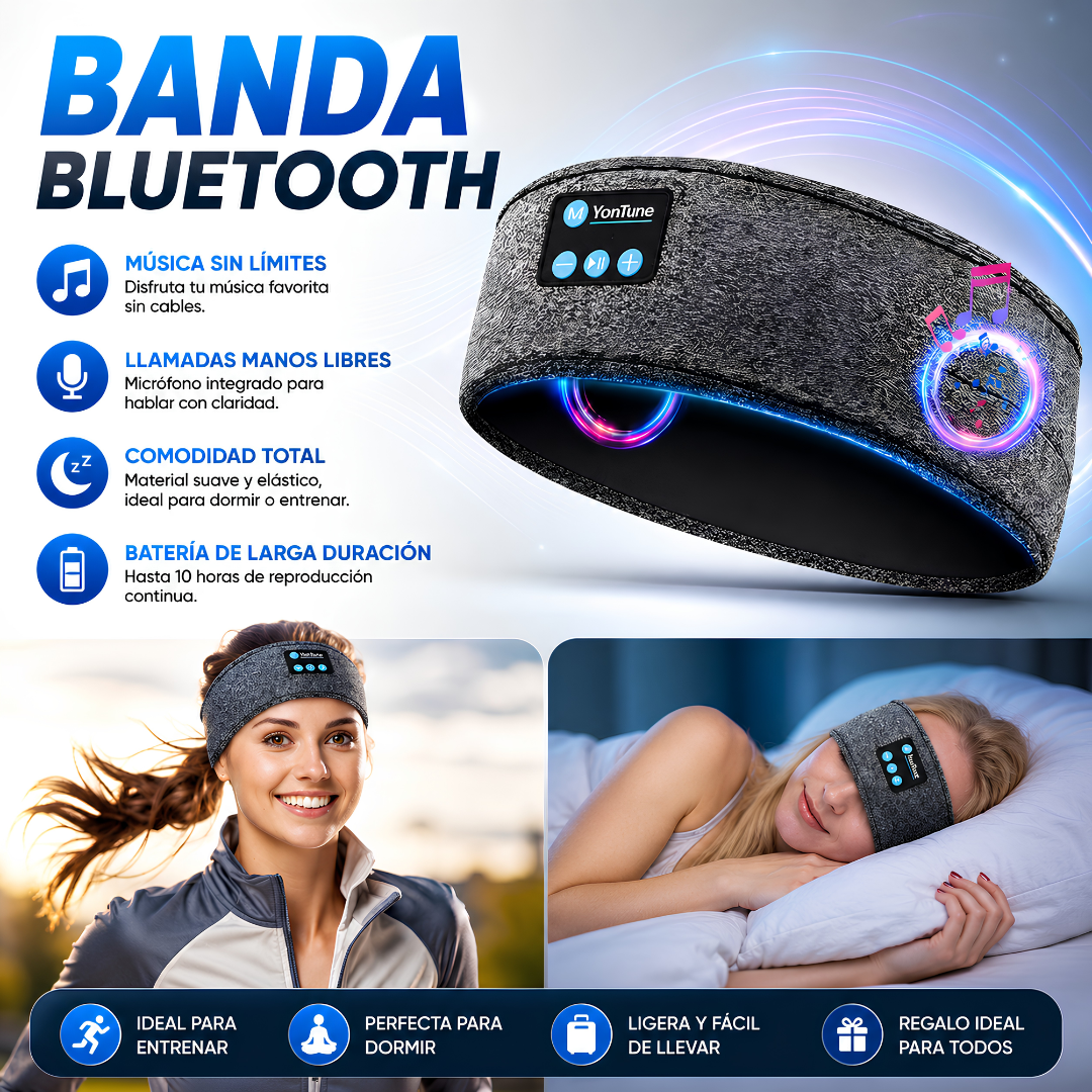 BANDA BLUETOOTH – Audio cómodo para dormir y entrenar