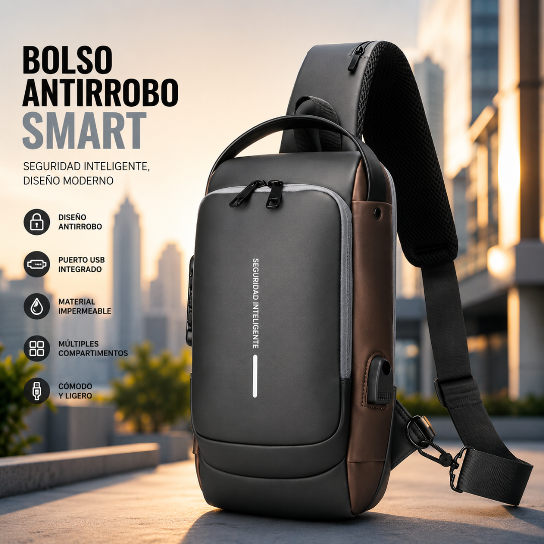 BOLSO ANTIROBO SMART – Protección inteligente y organización segura para cada salida