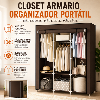 CLOSET ARMARIO ORGANIZADOR PORTÁTIL – Espacio extra donde quieras