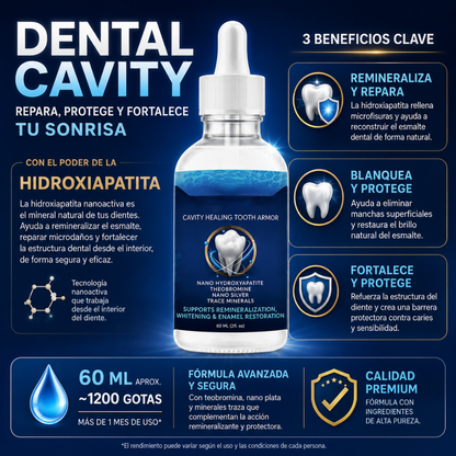 DENTAL CAVITY – Hidroxiapatita para proteger el esmalte más allá del cepillado