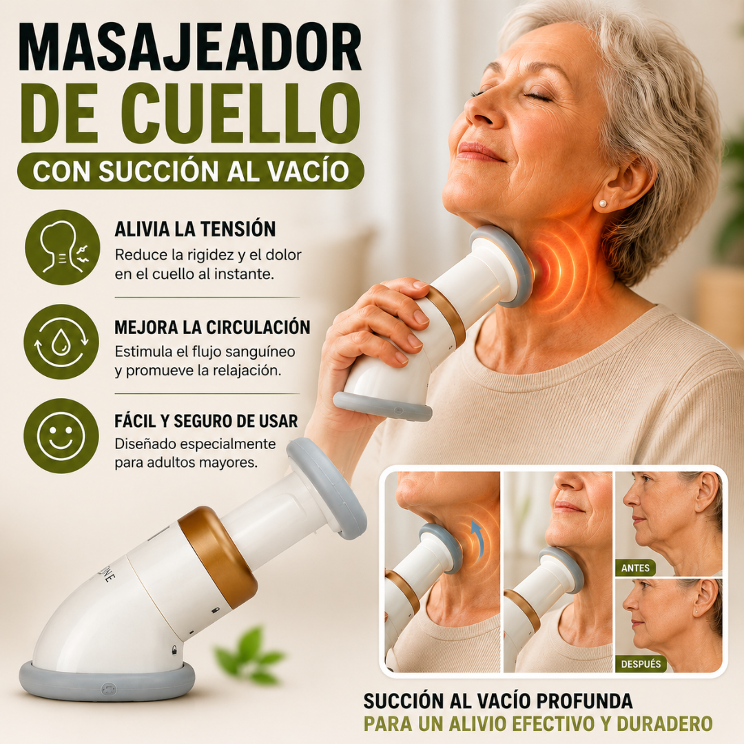 MASAJEADOR DE CUELLO CON SUCCIÓN AL VACÍO – Apoyo externo para relajar el cuello y acompañar tu bienestar al tragar