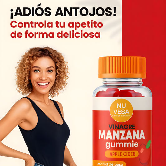 VINAGRE DE MANZANA 60 GUMIES – Abdomen más plano, digestión ligera y control natural del apetito en forma deliciosa