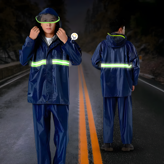 TRAJE IMPERMEABLE – Llega seco, visible y con estilo — protección total para la lluvia en moto o en la calle