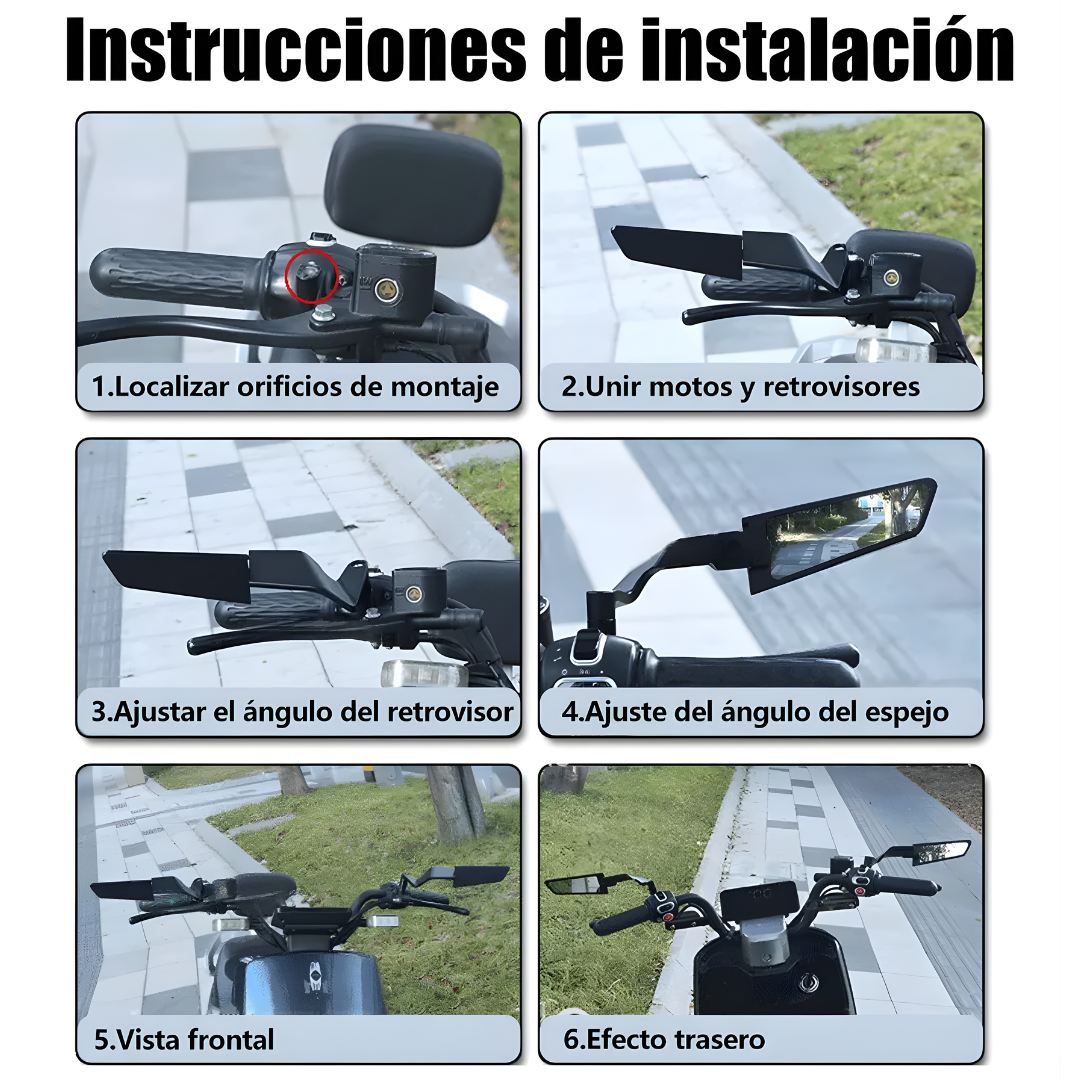 RETROVISORES PARA MOTO — Estilo deportivo y visibilidad total en tu moto