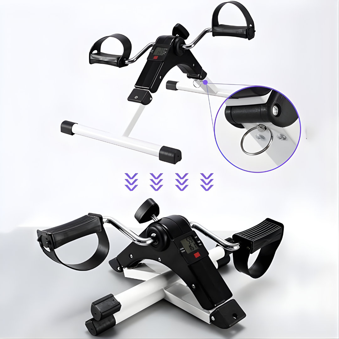 PEDAL PLEGABLE PARA EJERCICIO – Muévete sin levantarte de la silla — ejercita piernas y brazos en la oficina, el hogar o donde estés