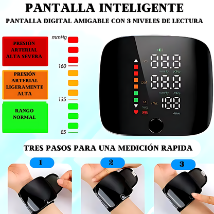 MONITOR DE MUÑECA – Medición rápida, control preciso y cuidado de tu salud en casa
