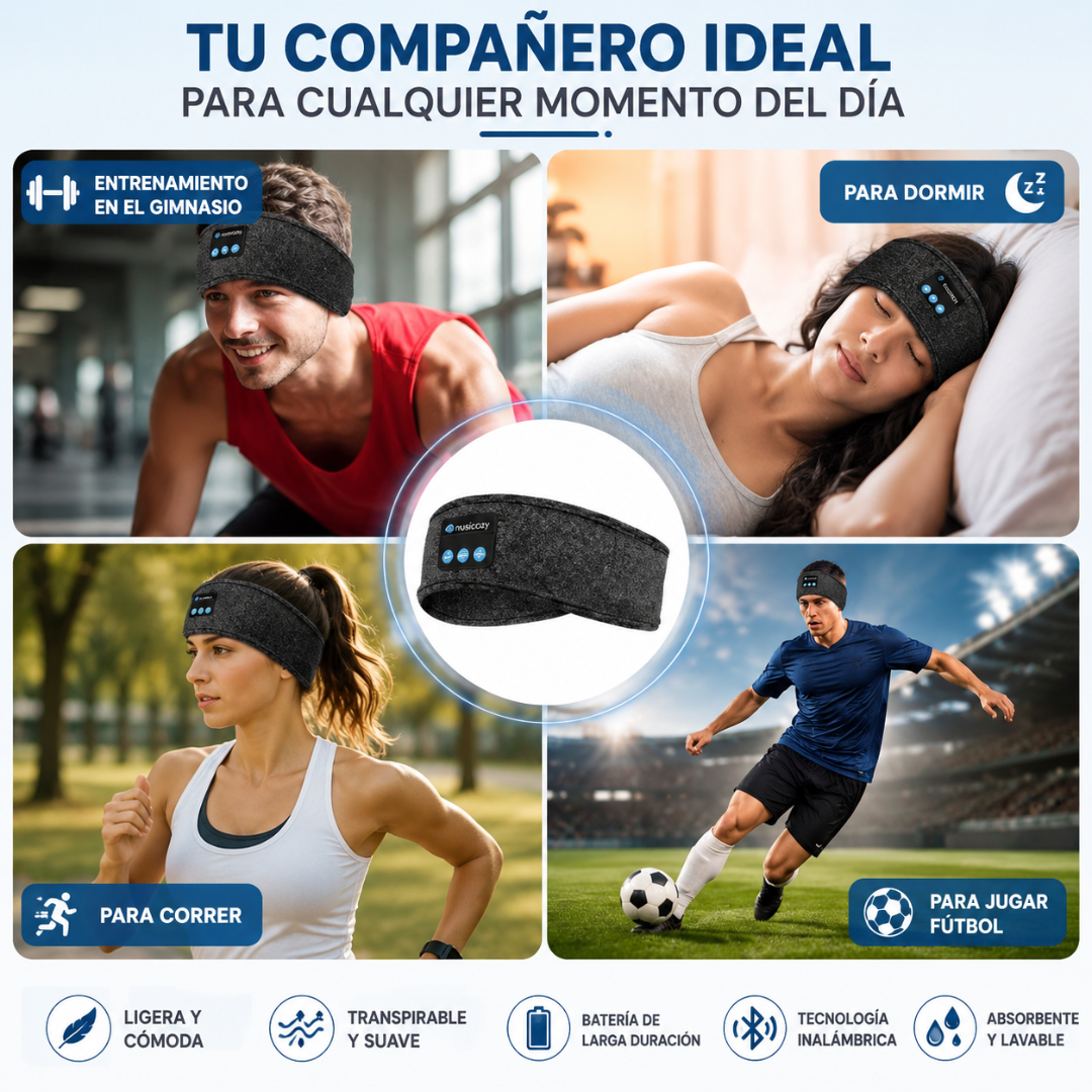 BANDA BLUETOOTH – Audio cómodo para dormir y entrenar