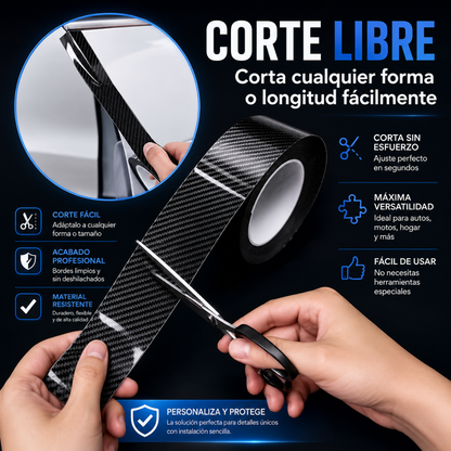 TAPE DE VINILO TEXTURA FIBRA DE CARBONO – Protección antirayones para carro
