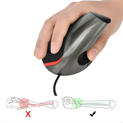 MOUSE ERGONÓMICO CON CABLE – Comodidad natural, control preciso y menos tensión al trabajar