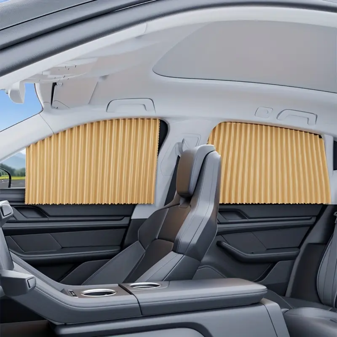 PAR DE CORTINAS PARA AUTO – Protección solar, privacidad y confort en cada viaje
