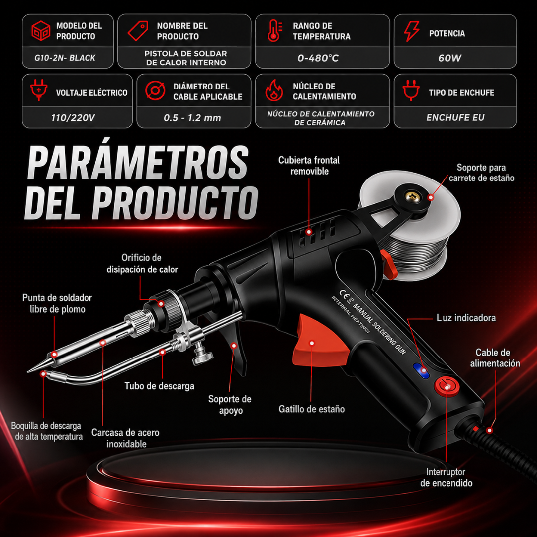 PISTOLA DE SOLDAR – Repara circuitos, cables y piezas pequeñas con precisión técnica