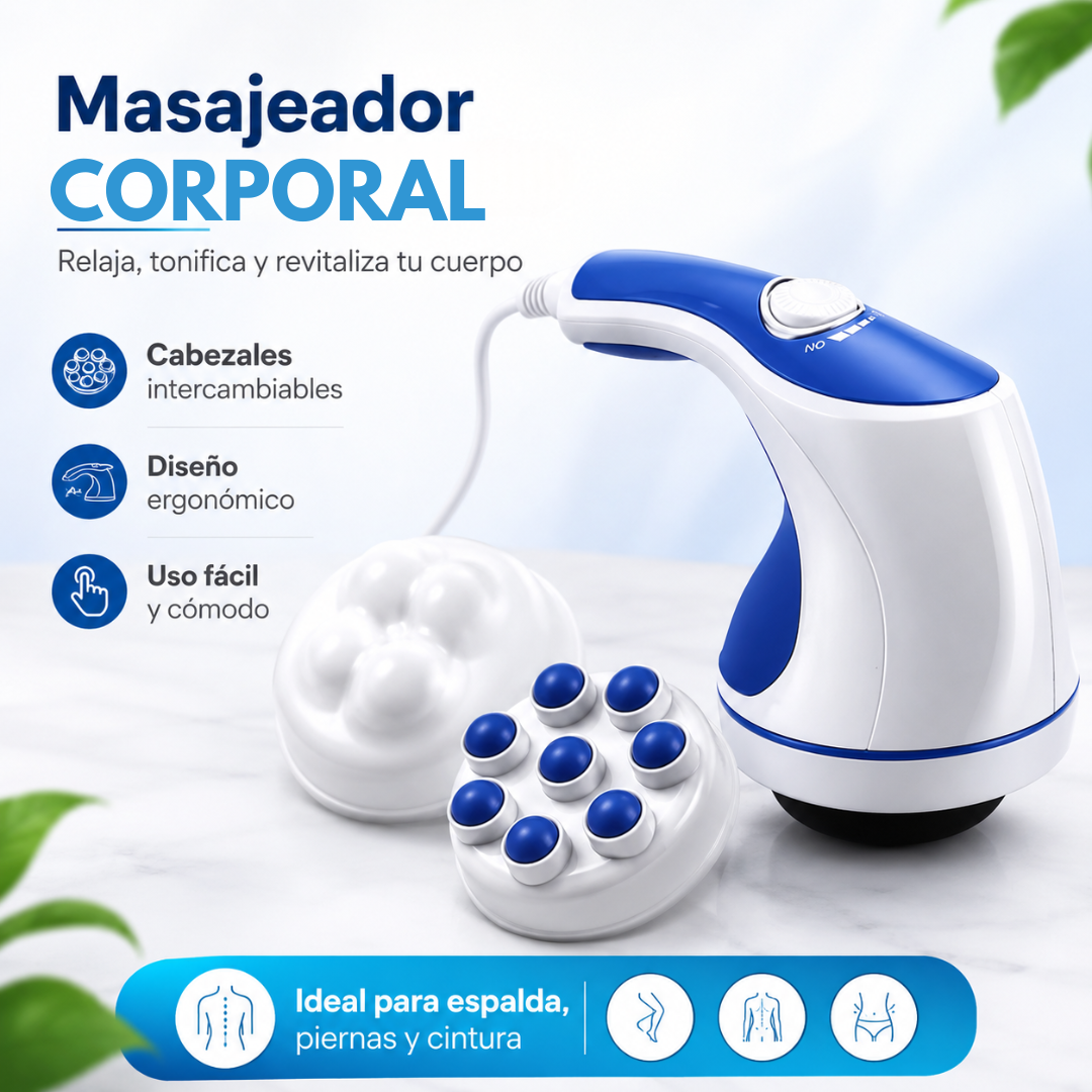 MASAJEADOR CORPORAL ELÉCTRICO – Estimula, masajea y complementa tu rutina corporal