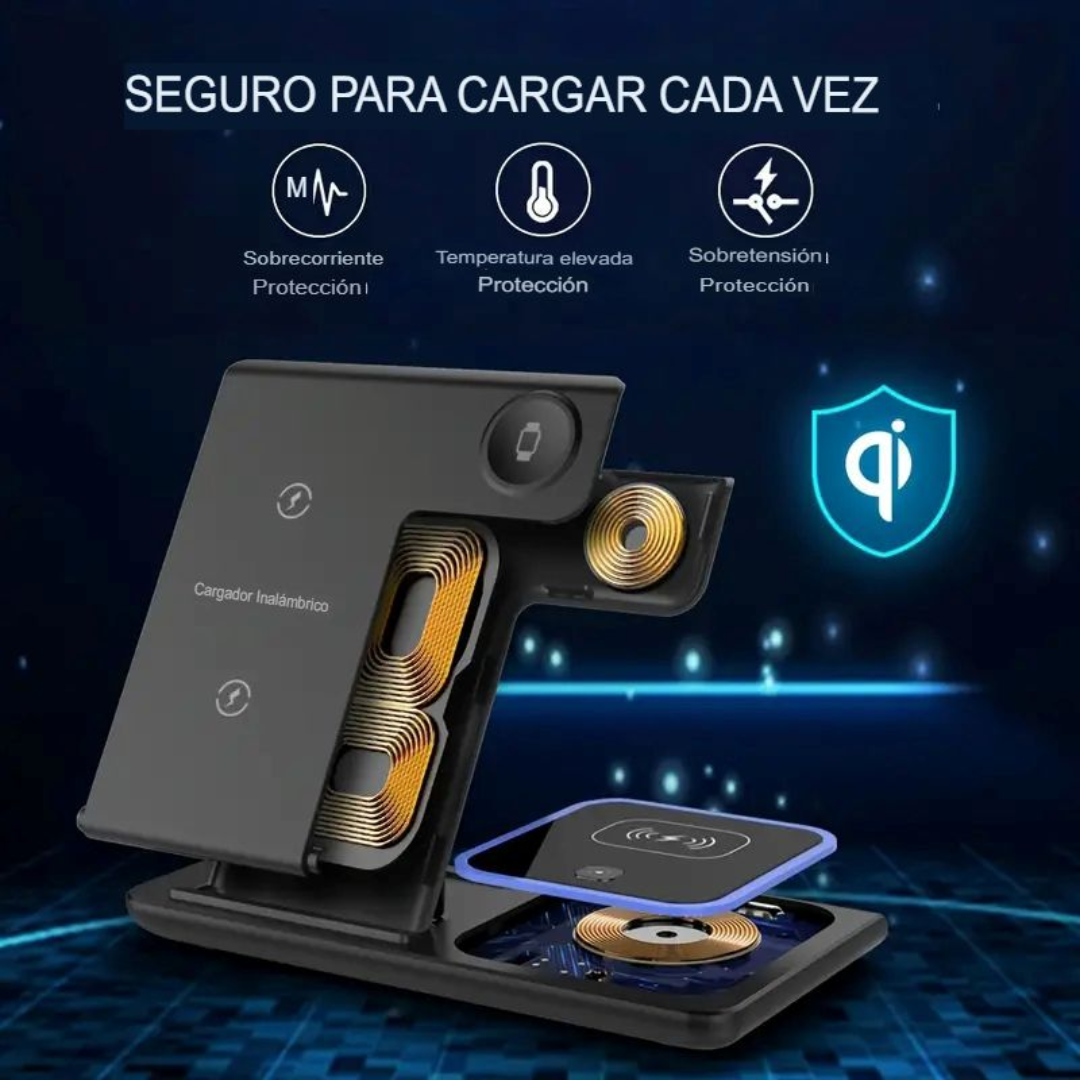 ESTACIÓN DE CARGA INALÁMBRICA — Sin cables, sin desorden, escritorio limpio