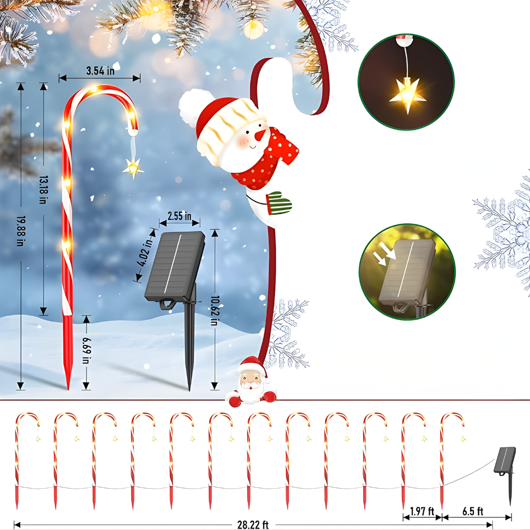 SERIE DE 5 BASTONES SOLARES PARA JARDÍN – Ilumina tus noches con encanto y energía natural