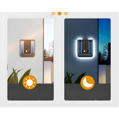 LÁMPARA DE PARED SOLAR CON SENSOR DE MOVIMIENTO – Iluminación automática, ahorro energético y seguridad exterior