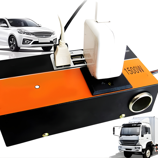 INVERSOR DE CORRIENTE PARA VEHÍCULO – Convierte tu carro en una toma de corriente — carga el portátil, el parlante y más desde cualquier lugar