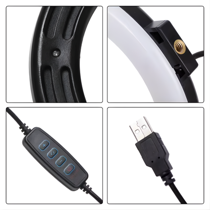 ARO DE LUZ PORTÁTIL – Iluminación uniforme, rostro destacado y contenido profesional en cualquier lugar