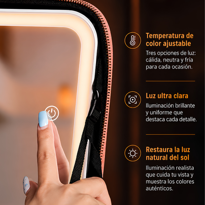 NECESER DE MAQUILLAJE CON LED – Organización portátil iluminada