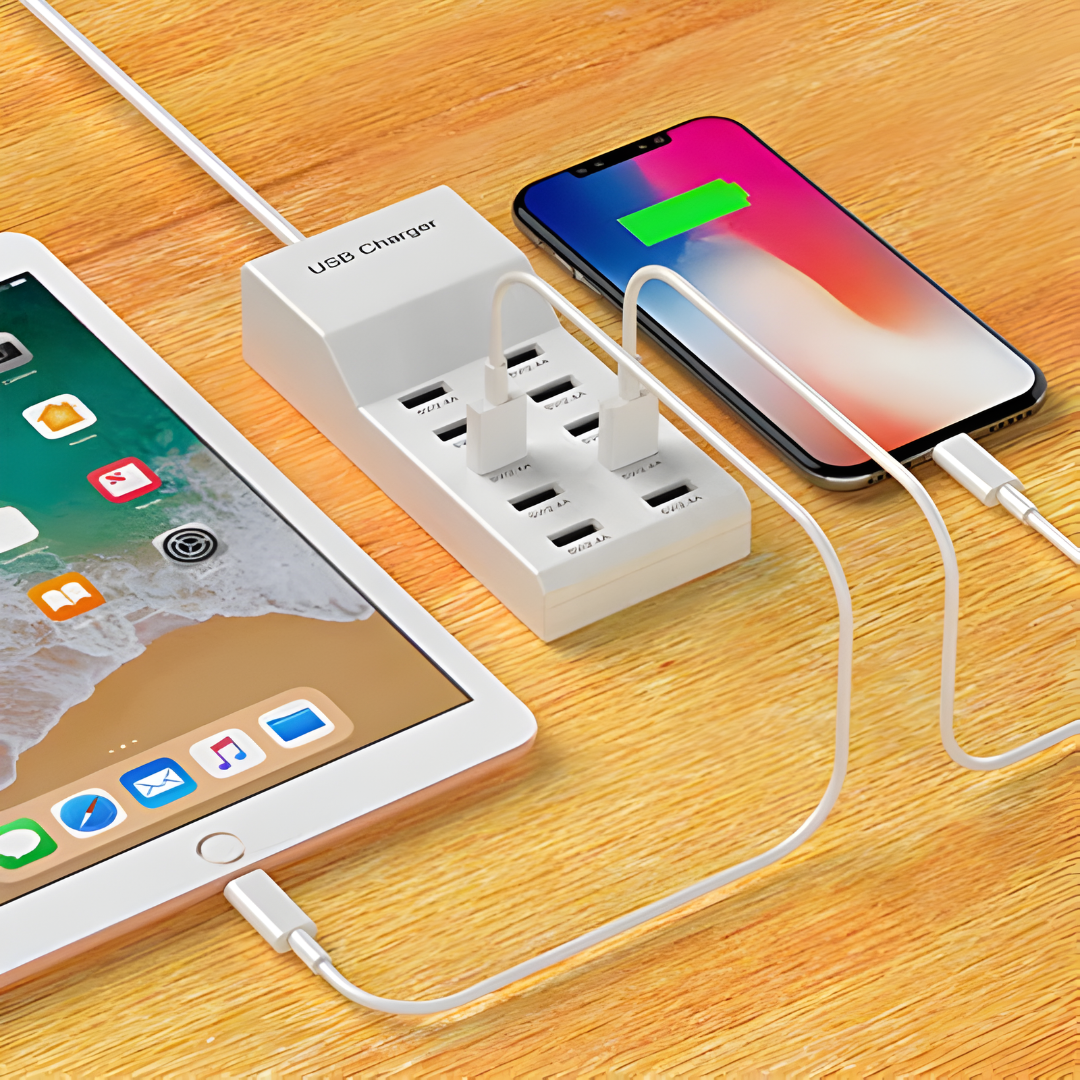 REGLETA USB – Carga todos tus dispositivos al mismo tiempo desde un solo punto sin cargadores regados por toda la casa