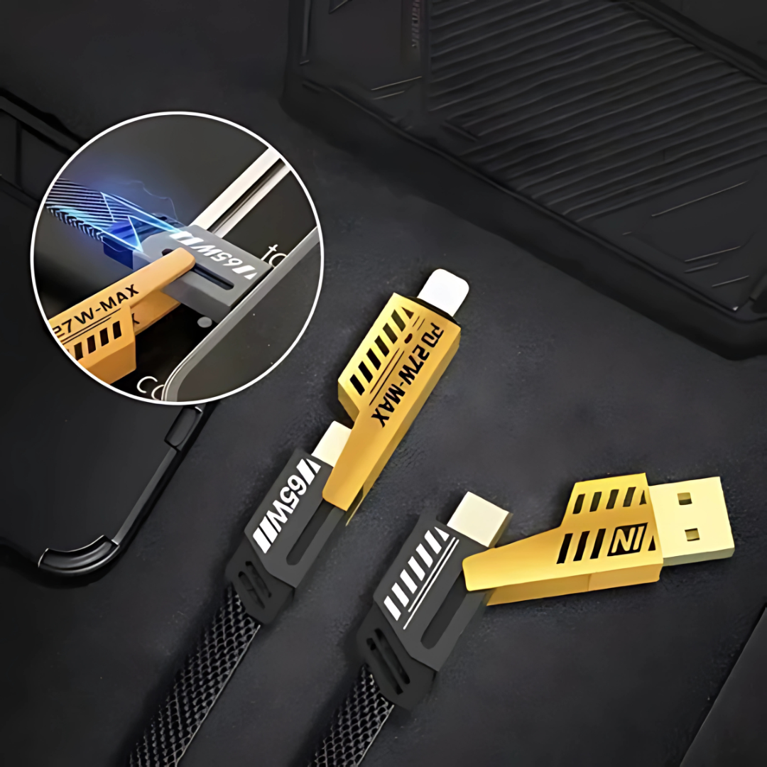 Cable Multiuso 4 en 1 con Carga Rápida | Alta Velocidad y Durabilidad – Potencia y versatilidad en un solo cable