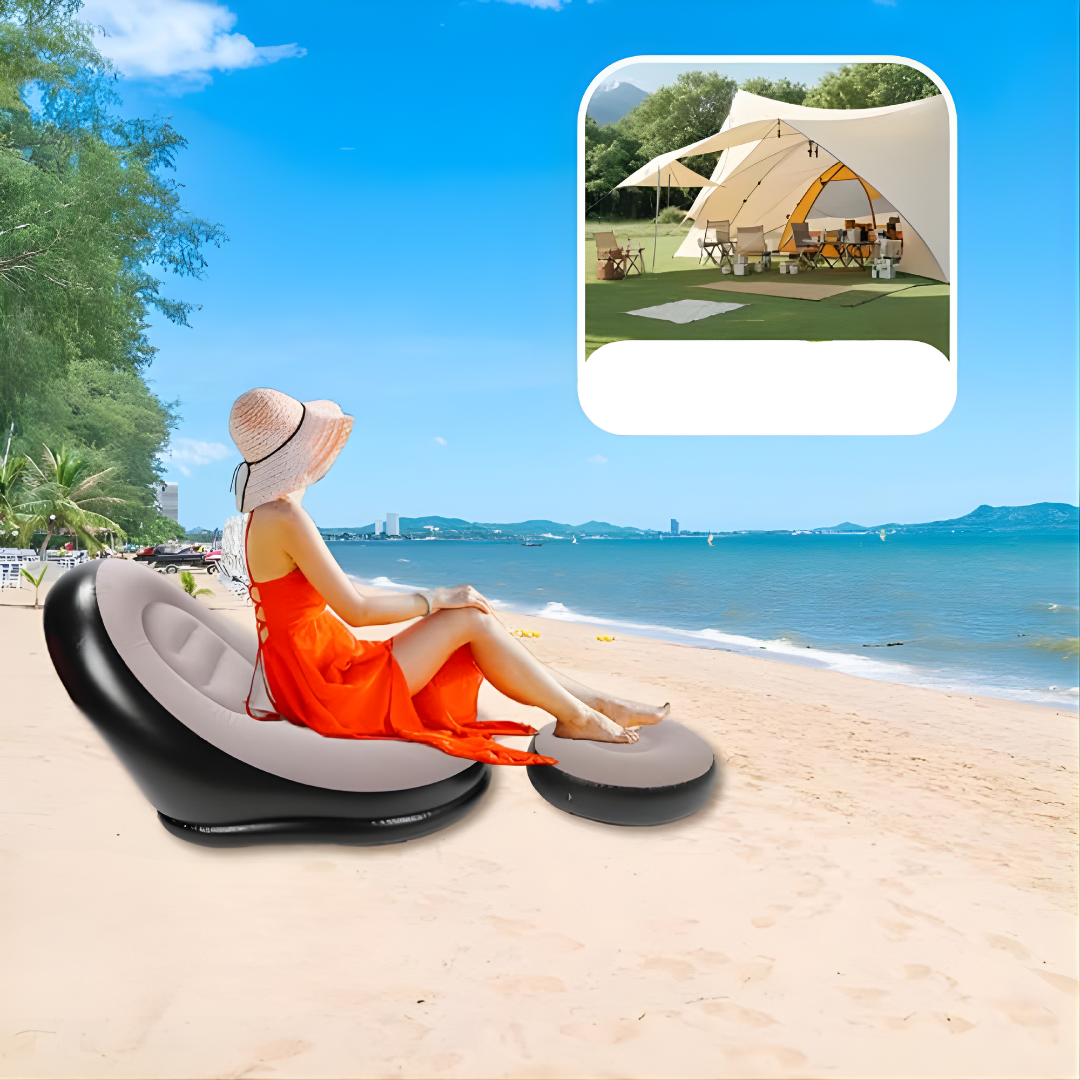 SILLON INFLABLE – Comodidad instantánea, descanso portátil y relax en cualquier lugar