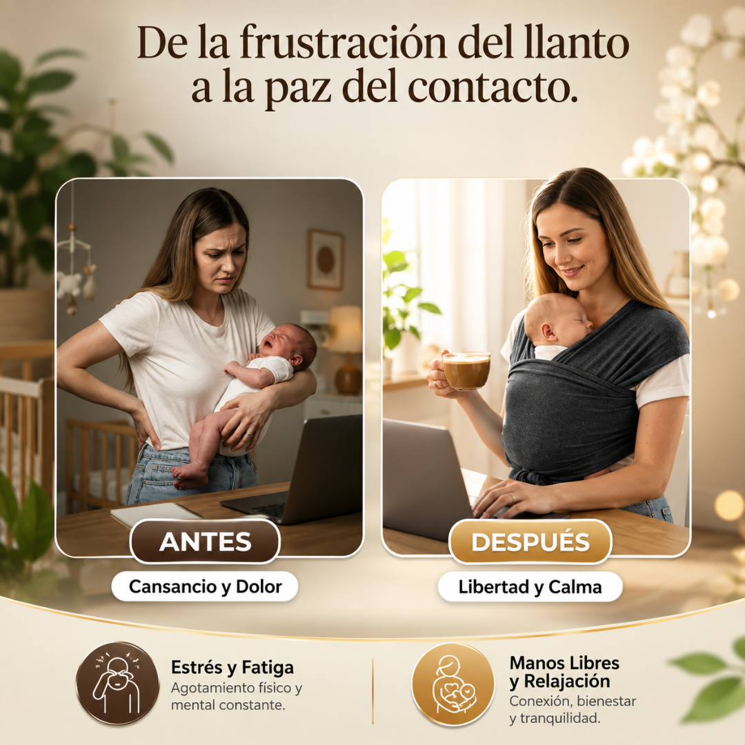 FULAR PARA BEBÉ O CARGADOR ERGONÓMICO – Brazos libres, bebé cerca