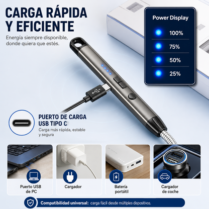 ENCENDEDOR ELÉCTRICO RECARGABLE USB – Prende todo sin gas, sin flama y sin quemarte los dedos