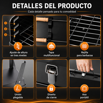 PARRILLA PORTÁTIL – Gran capacidad, fácil transporte