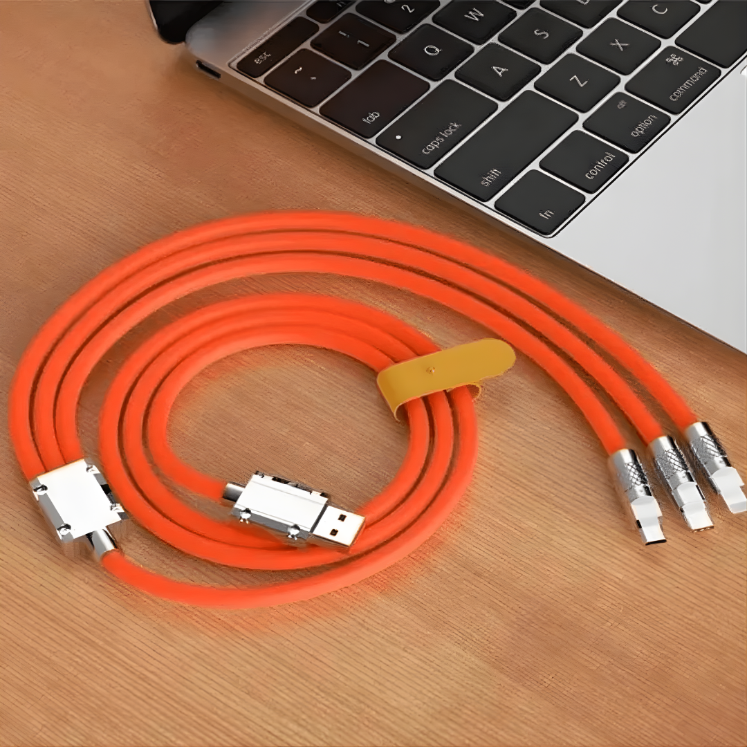 SUPER CABLE 3 PUNTAS – Carga múltiple, conexión universal y menos cables enredados
