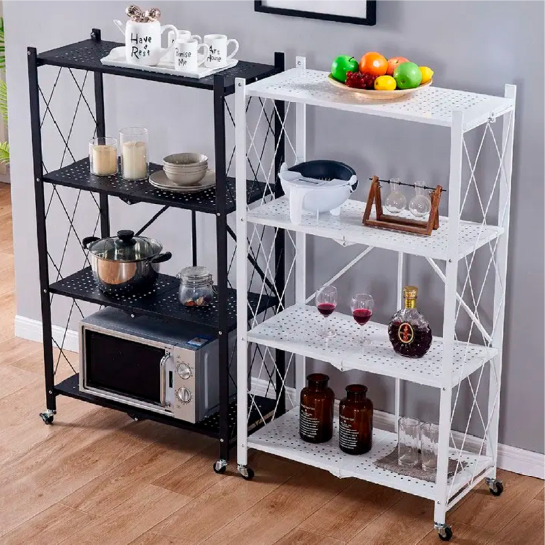 ESTANTE PLEGABLE AJUSTABLE — Más espacio en segundos, sin herramientas y sin ocupar lugar cuando no lo necesitas