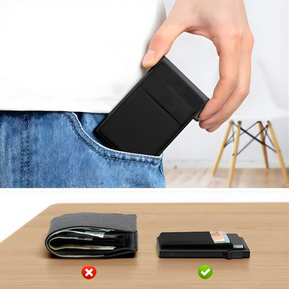 PORTA TARJETA COLOR NEGRO – Protección total, diseño delgado y acceso rápido a tus tarjetas