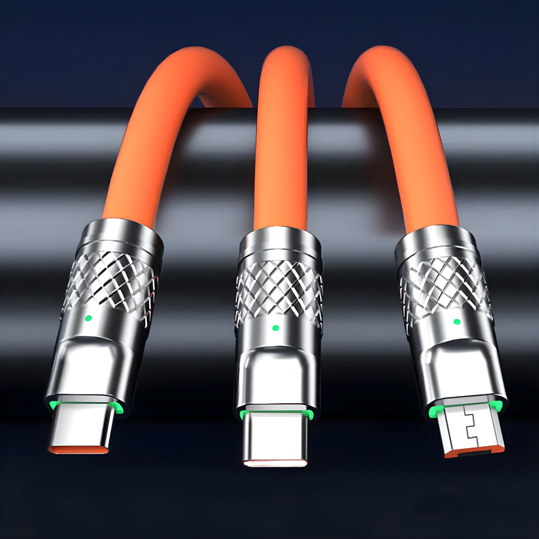SUPER CABLE 3 PUNTAS – Carga múltiple, conexión universal y menos cables enredados