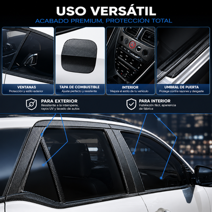 TAPE DE VINILO TEXTURA FIBRA DE CARBONO – Protección antirayones para carro