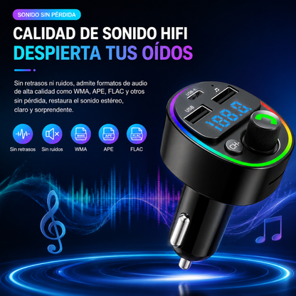 REPRODUCTOR MP3 FM BLUETOOTH PARA CARRO – Música, llamadas y carga inteligente en cualquier vehículo