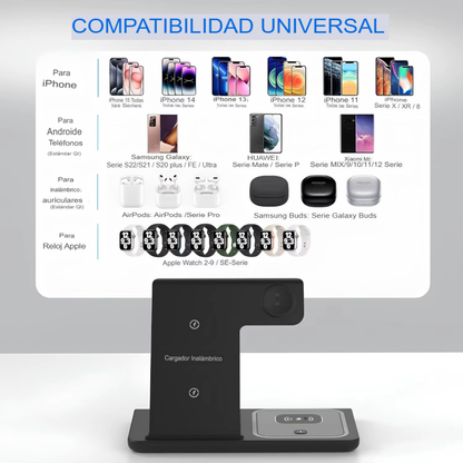 ESTACIÓN DE CARGA INALÁMBRICA — Sin cables, sin desorden, escritorio limpio