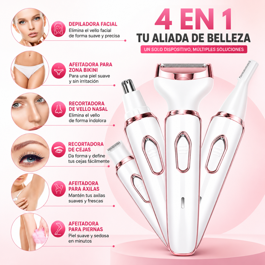 KIT DE DEPILADOR 4 EN 1 DAMA – Tu rutina de belleza completa en un solo dispositivo