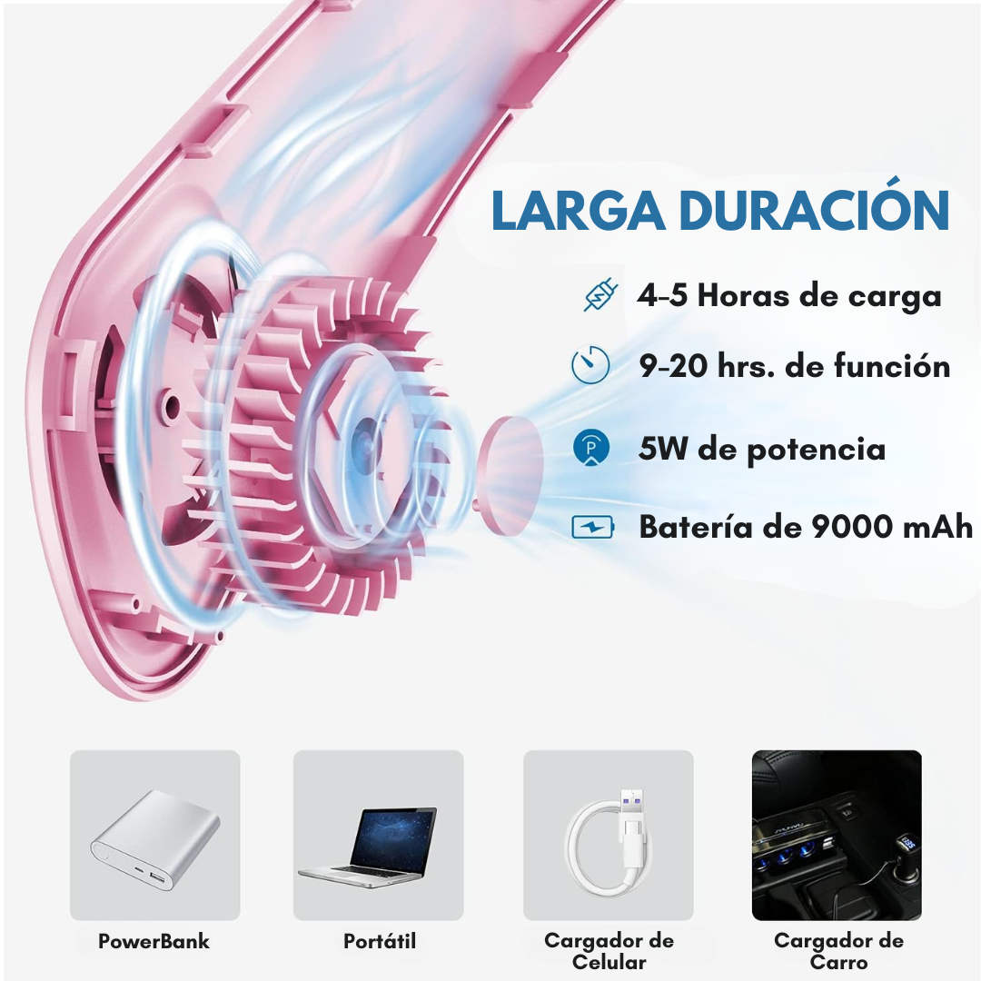 VENTILADOR DE CUELLO — Frescura que va contigo a todas partes