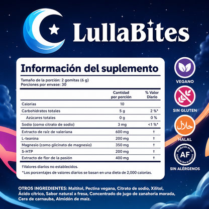 LULLA BITTES GOMITAS PARA EL SUEÑO – Descanso profundo, conciliación más rápida y noches sin interrupciones