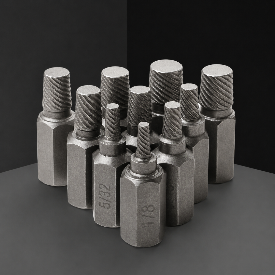 KIT DE EXTRACTORES DE TORNILLOS — Saca tornillos pelados y rotos sin fuerza