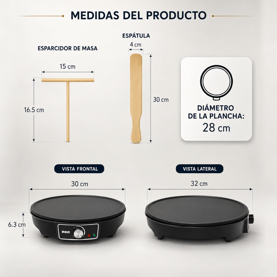 CREPERA ELÉCTRICA – Cocción uniforme, superficie antiadherente y crepes perfectos en minutos