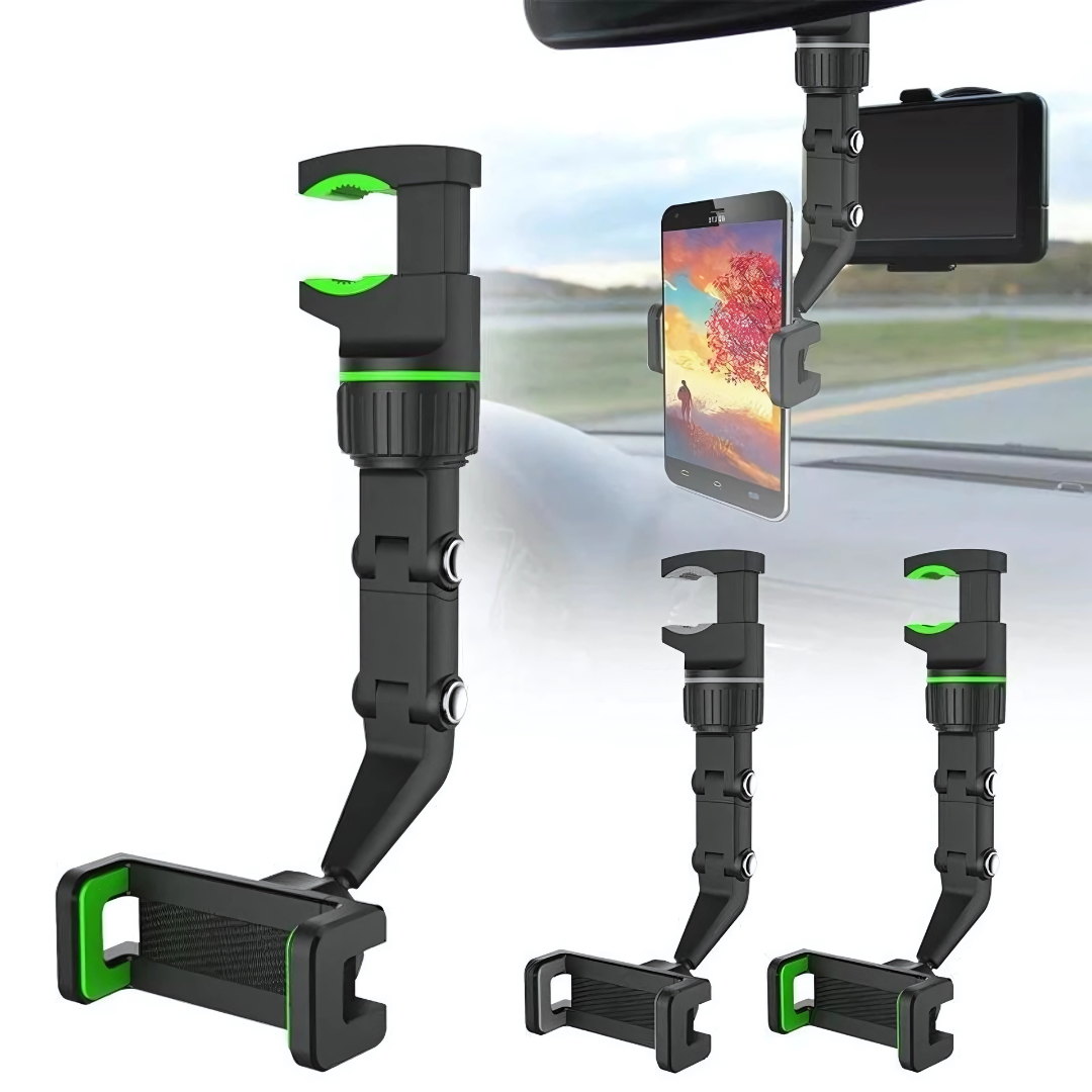 SOPORTE PARA RETROVISOR DE AUTO – Tu celular siempre visible y al alcance