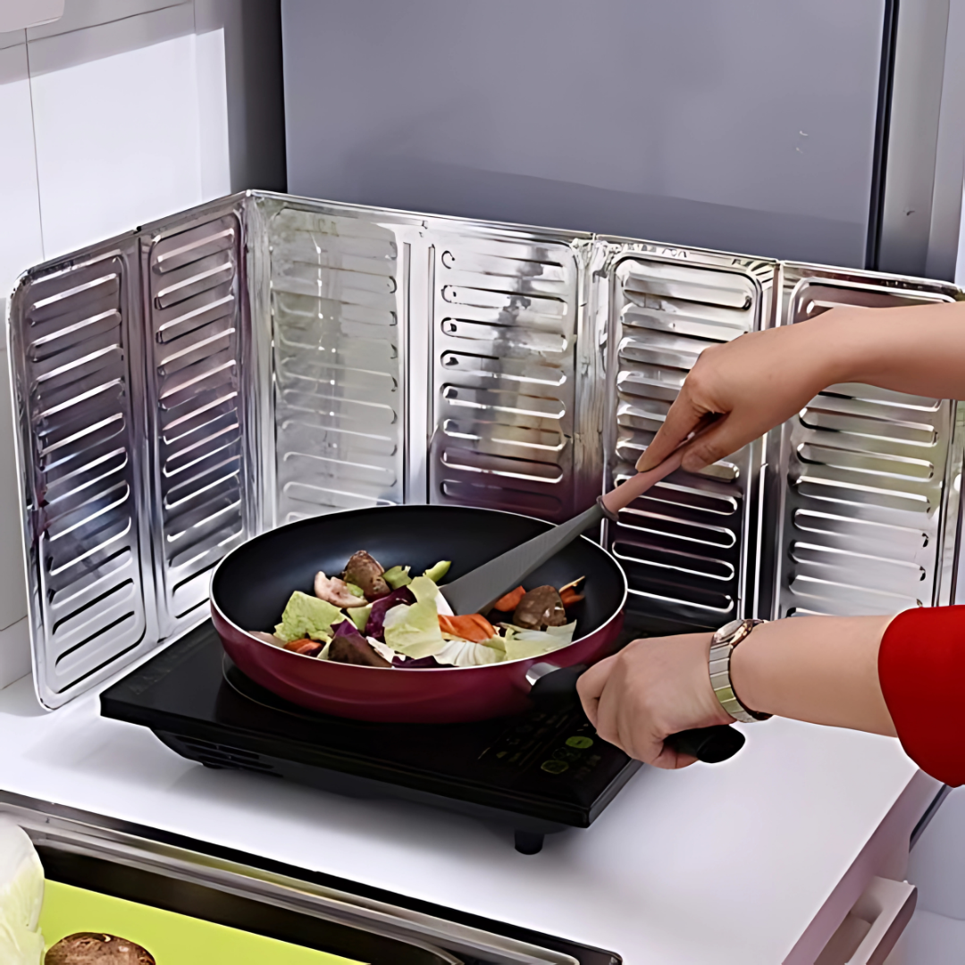 PROTECTOR CONTRA SALPICADURAS – Cocina limpio, sin grasa en las paredes