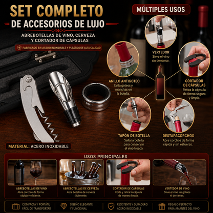 SET ACCESORIOS DE VINO – Sirve y conserva mejor