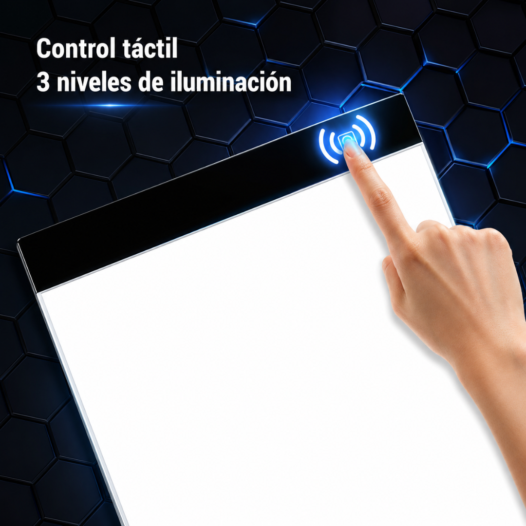 TABLETA DE DIBUJO CON LUZ LED – Calca, dibuja y crea con luz ajustable